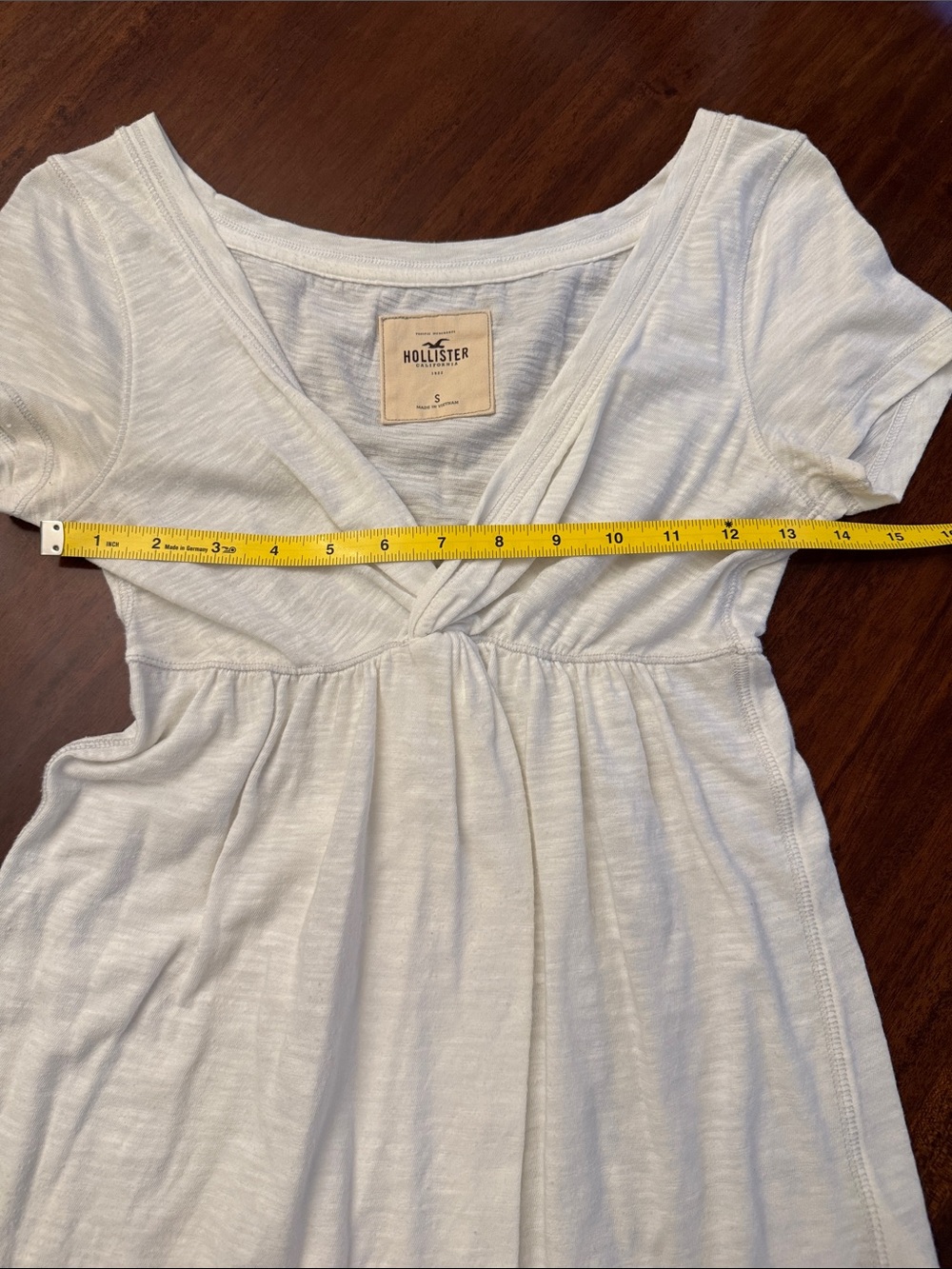 Hollister Girls White V-Neck Empire Waist Casual Dress - Picture 4 of 7